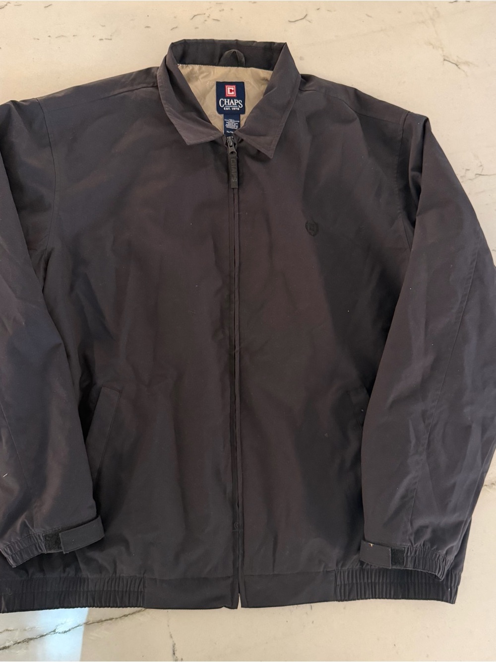 Chaps Harrington Jacket Men's XL Black Full Zip Classic Lined